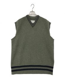 Maison Margiela（メゾンマルジェラ）の古着「OVERSIZED KNIT VEST/ニットベスト」｜グリーン