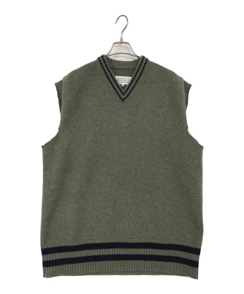 Maison Margiela（メゾンマルジェラ）Maison Margiela (メゾンマルジェラ) OVERSIZED KNIT VEST/ニットベスト グリーン サイズ:Sの古着・服飾アイテム