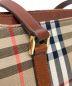 中古・古着 BURBERRY (バーバリー) ノバチェックハンドバッグ ブラウン：10000円