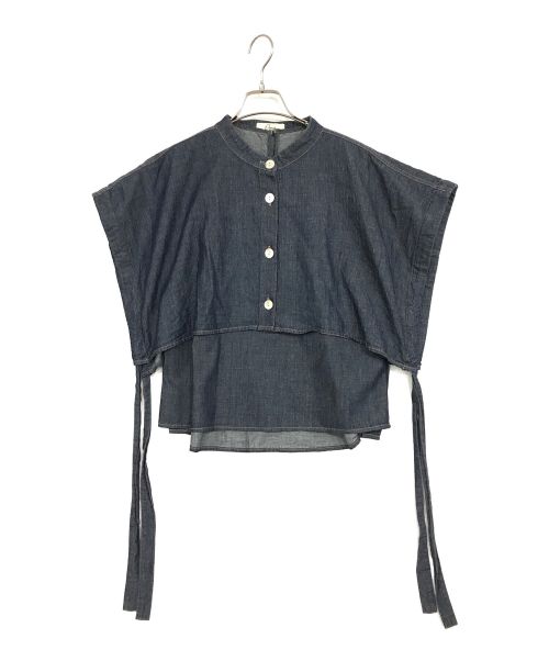 Q.anos（キュアノス）Q.anos (キュアノス) Shell multi blouse インディゴ サイズ:Fの古着・服飾アイテム