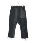 s'yte（サイト）の古着「11oz DENIM PATCHWORK SAROUEL PANTS WITH CUT-OFF HEM」｜ブラック