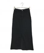 theoryセオリー）の古着「Classic ST Denim Long Slit Skirt/デニムロングスリットスカート」｜ブラック