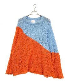 kota gushiken（コウタグシケン）の古着「Cotton Fur Jumperギマコットンニット」｜ブルー×オレンジ