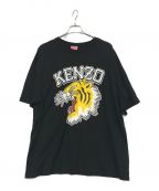 KENZOケンゾー）の古着「'Varsity Jungle' タイガー オーバー サイズ Tシャツ」｜ブラック