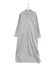 leno（リノ）の古着「BAND COLLAR PULLOVER DRESS」｜ブルー