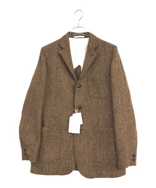 BEAMS（ビームス）BEAMS (ビームス) 3B Jacket Harris Tweed ブラウン サイズ:Lの古着・服飾アイテム