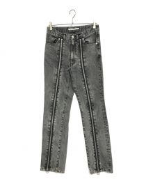 JOHN LAWRENCE SULLIVAN（ジョン ローレンス サリバン）の古着「WASHED DENIM ZIPPED PANTS／ウォッシュドデニムジップドパンツ」｜グレー