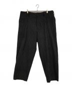 Yohji Yamamoto pour hommeヨウジヤマモト プールオム）の古着「PIGMENT WASH COTTON STRIPE PANTS」｜グレー