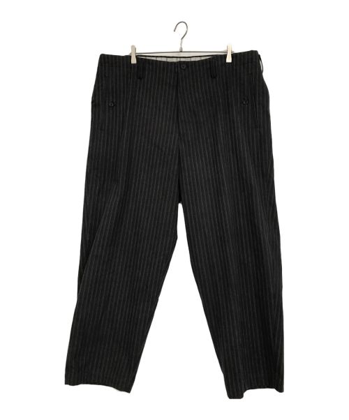 Yohji Yamamoto pour homme（ヨウジヤマモト プールオム）Yohji Yamamoto pour homme (ヨウジヤマモト プールオム) PIGMENT WASH COTTON STRIPE PANTS グレー サイズ:2の古着・服飾アイテム