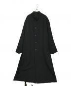 Yohji Yamamoto pour hommeヨウジヤマモト プールオム）の古着「ARMY GABARDINE K-STAND COLLAR COAT.」｜ブラック