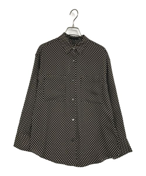 icB（アイシービー）icB (アイシービー) Lozenge PT ドットブラウス ブラウン サイズ:Mの古着・服飾アイテム