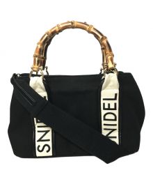 Snidel（スナイデル）の古着「/ロゴバンブーバッグ」｜ブラック