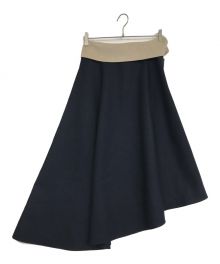 THE RERACS（ザ リラクス）の古着「RERACS WAIST FLAP ASYMMETRY SKIRT」｜ネイビー