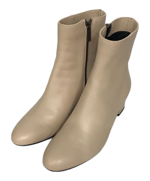 FABIO RUSCONI（ファビオルスコーニ）FABIO RUSCONI (ファビオルスコーニ) SQ HEEL SHORT BOOTS ベージュ サイズ:38の古着・服飾アイテム