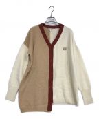 LOEWEロエベ）の古着「Anagram asymmetric cardigan」｜ベージュ×ブラウン