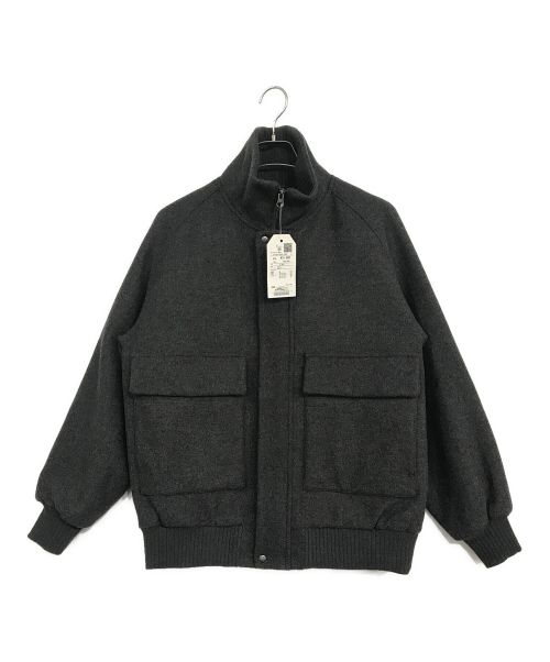 SHIPS any（シップスエニィ）SHIPS any (シップスエニィ) PURE WOOL MELTON ダービー ブルゾン グレー サイズ:Sの古着・服飾アイテム