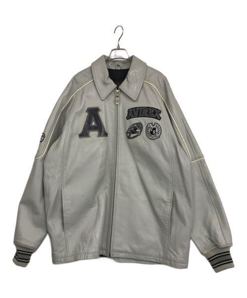 AVIREX（アヴィレックス）AVIREX (アヴィレックス) レザージャケット グレー サイズ:XXLの古着・服飾アイテム