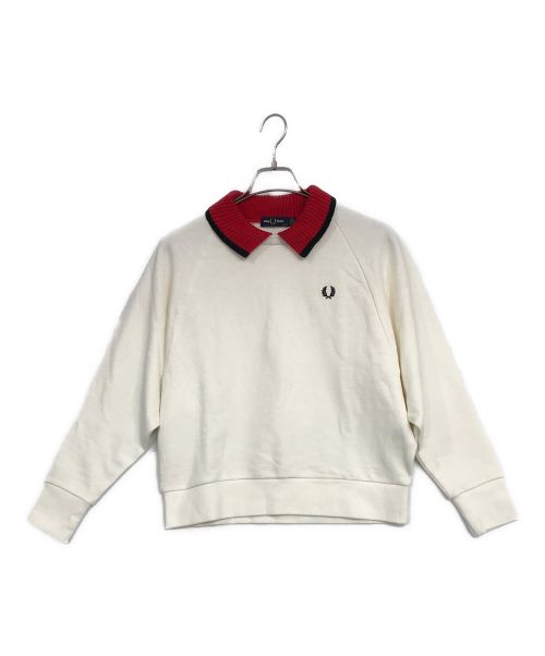 FRED PERRY（フレッドペリー）FRED PERRY (フレッドペリー) KNITTED COLLAR SWEATSHIRT ベージュ サイズ:SIZE 36の古着・服飾アイテム