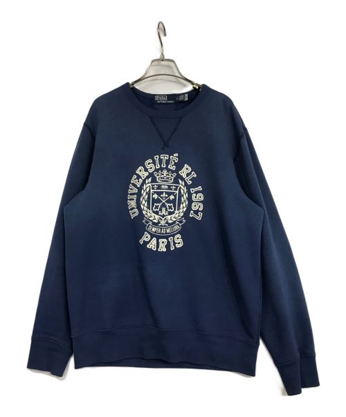 POLO RALPH LAUREN（ポロ・ラルフローレン）POLO RALPH LAUREN (ポロ・ラルフローレン) Universite Paris faded crewneck sweatshirt ネイビー サイズ:Mの古着・服飾アイテム