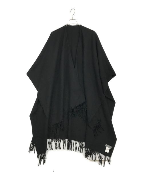 Yohji Yamamoto pour homme（ヨウジヤマモト プールオム）Yohji Yamamoto pour homme (ヨウジヤマモト プールオム) WOOL PLAIN SHRINK U CUT PONCHO ブラック サイズ:記載なしの古着・服飾アイテム