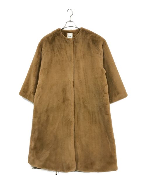 CLANE（クラネ）CLANE (クラネ) ノーカラーリコファーコート ブラウン サイズ:1の古着・服飾アイテム