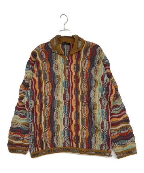 Coogi（クージー）Coogi (クージー) 3Dニットポロシャツ マルチカラー サイズ:Lの古着・服飾アイテム