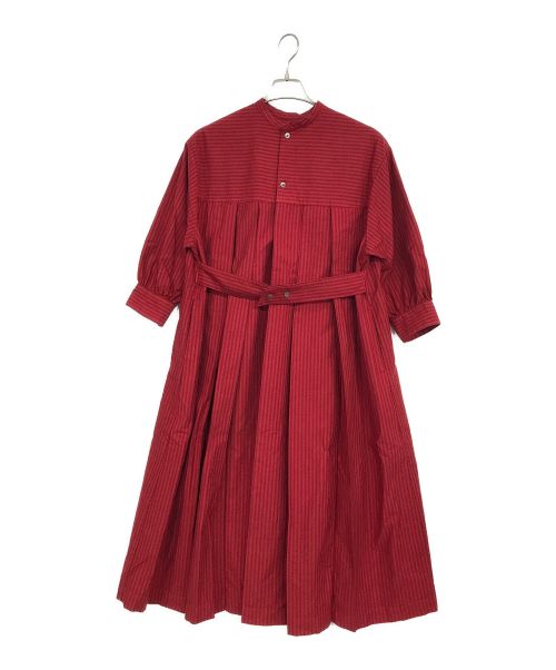 01u10（ゼロイチユーイチゼロ）01u10 (ゼロイチユーイチゼロ) 覆衣pleats dress レッド サイズ:Fの古着・服飾アイテム