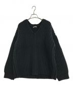 AURALEEオーラリー）の古着「SUPER MILLED RIB KNIT V-NECK P」｜ブラック