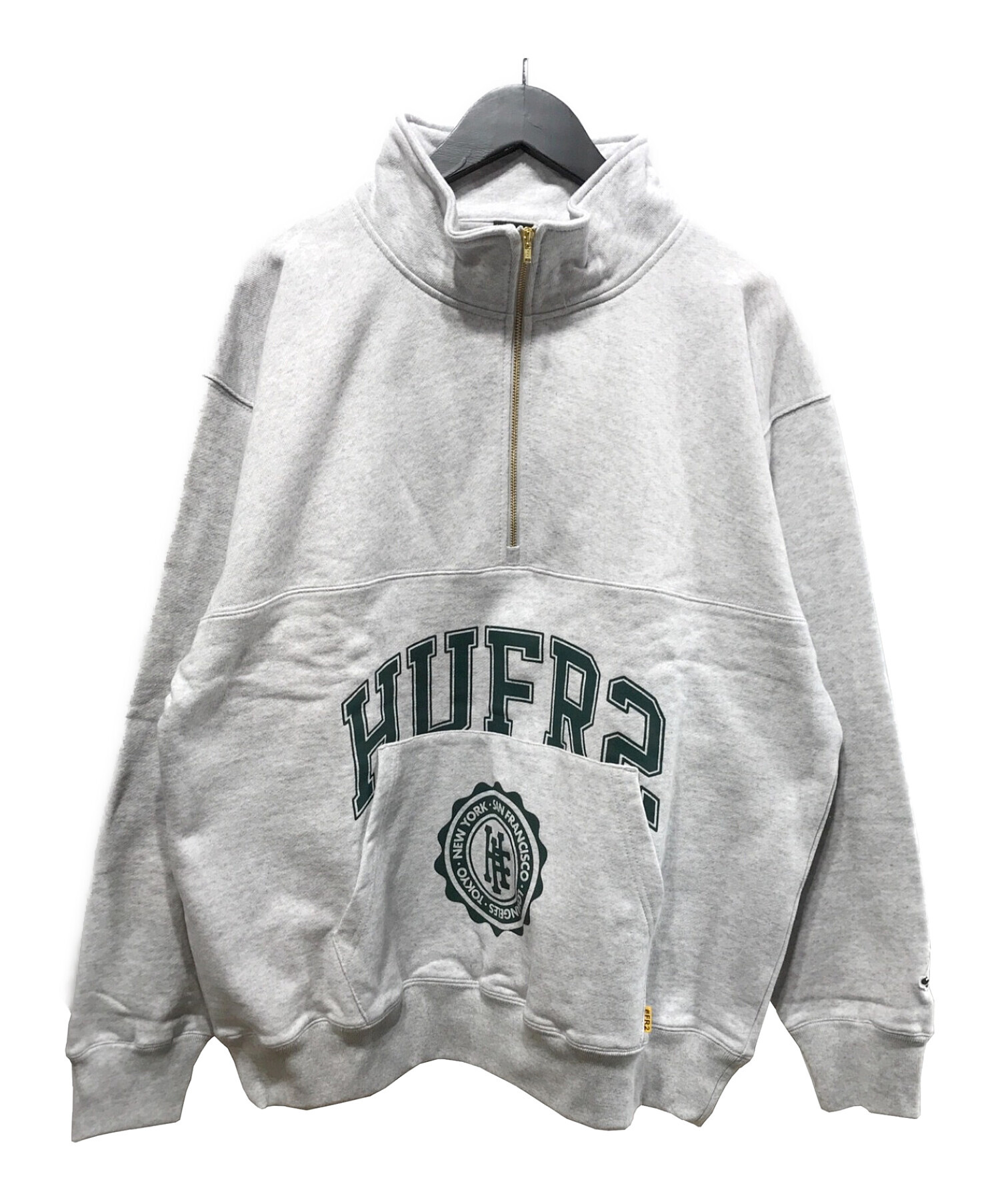 中古・古着通販】HUF × FR2 (ハフ×ファッキンラビッツ) collegemock zip モックネック スウェット グレー  サイズ:L｜ブランド・古着通販 トレファク公式【TREFAC FASHION】