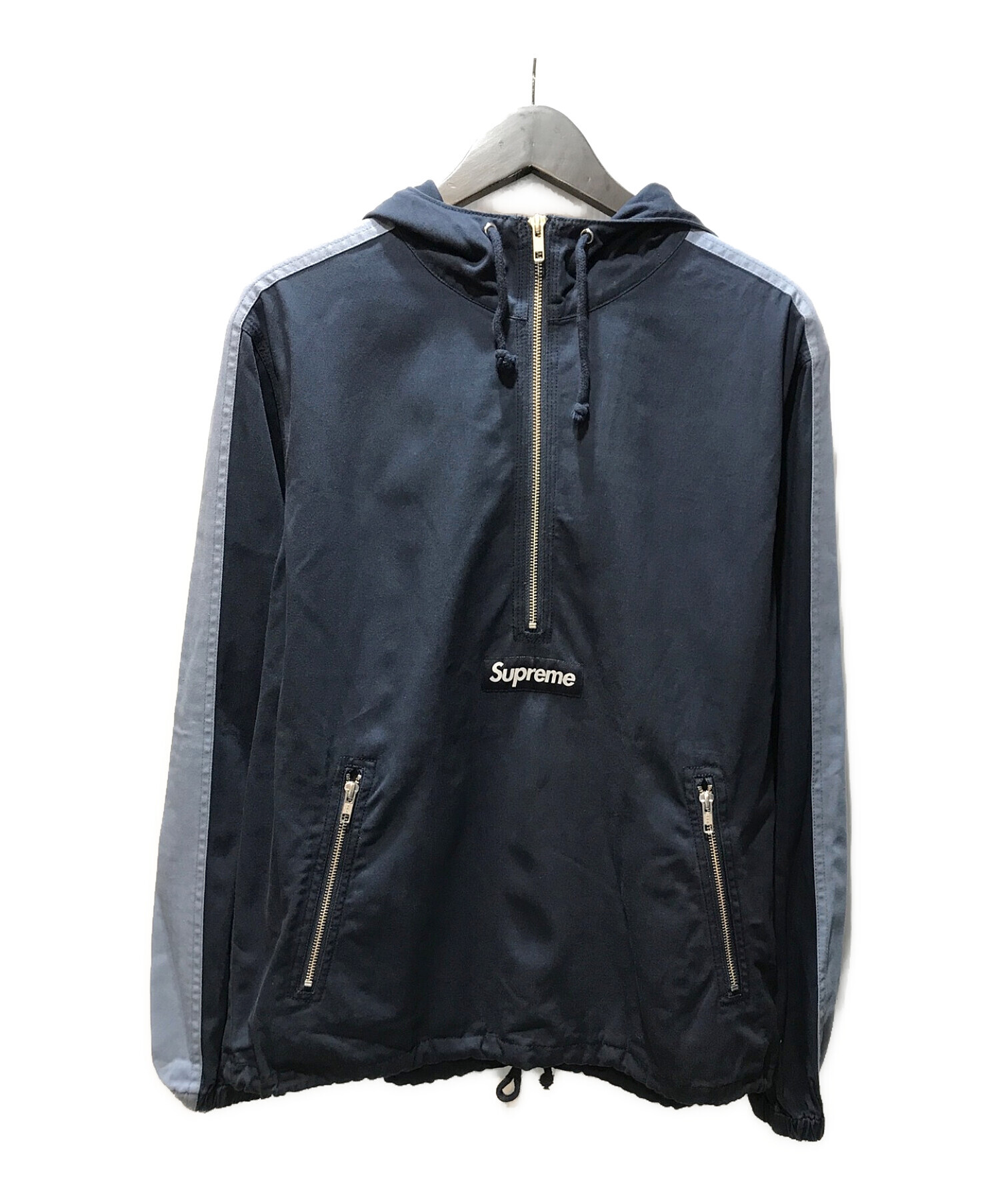 SUPREME (シュプリーム) 16SS Twill Anorak ツイルアノラック ハーフジップ プルオーバー ジャケット ネイビー サイズ:S