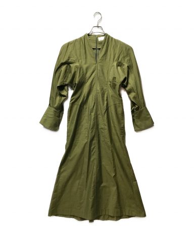 [中古]Mame Kurogouchi(マメクロゴウチ)のレディース ワンピース Military Cotton Deep Neck Dress  ミリタリーコットン ディープネックドレス