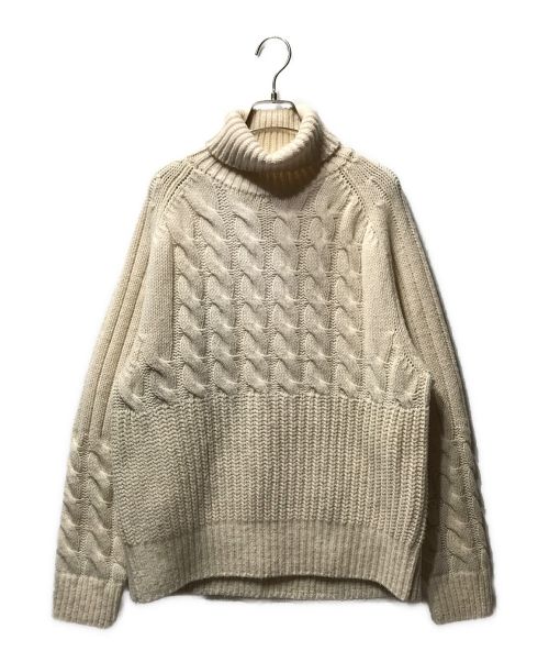 SOPHNET.（ソフネット）SOPHNET. (ソフネット) CABLE MIX TURTLE KNIT タートルネック ケーブル　ニット セーター ベージュ ホワイト サイズ:ｓの古着・服飾アイテム