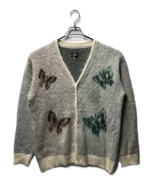 Needles × STUDIOUS（ニードルス×ストゥディオス）Needles × STUDIOUS (ニードルス×ストゥディオス) 21AW EX PAPILLON CARDIGAN モヘヤ パピヨン コラボ カーディガン J0365 グレー サイズ:Mの古着・服飾アイテム