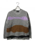 sodukスドーク）の古着「22AW drawing knit top ドローウィングニットトップ 0422030516」｜グレー