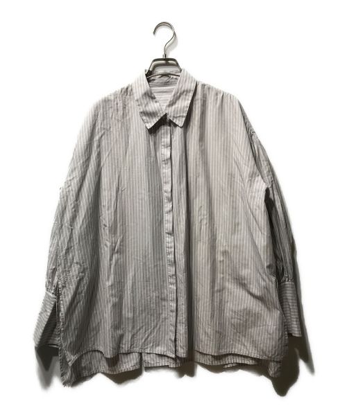 COCODEAL（ココディール）COCODEAL (ココディール) ストライプボリュームスリーブシャツ グレー サイズ:2の古着・服飾アイテム