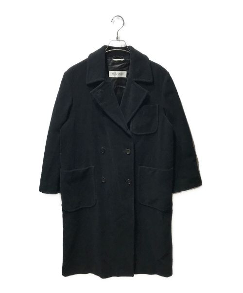 MaxMara（マックスマーラ）MaxMara (マックスマーラ) ウールチェスターコート アンゴラ混  ブラック サイズ:40の古着・服飾アイテム