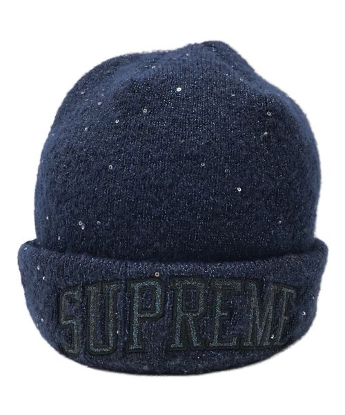 SUPREME（シュプリーム）SUPREME (シュプリーム) New Era (ニューエラ) Metallic Arc Beanie メタリック アーチ ビーニー ニット帽 ネイビーの古着・服飾アイテム