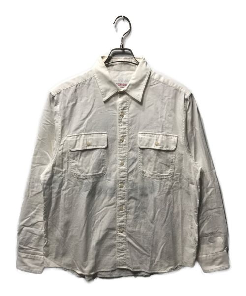 uniform experiment（ユニフォームエクスペリメント）uniform experiment (ユニフォームエクスペリメント) INSANE DUNGAREE WORK SHIRT インセイン ダンガリー ワークシャツ ホワイト サイズ:1の古着・服飾アイテム