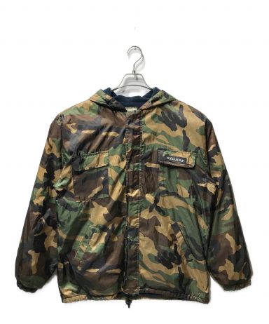 90s OLD STUSSY OUTDOORフリース中綿カモフラジャケットL迷彩 50%割引