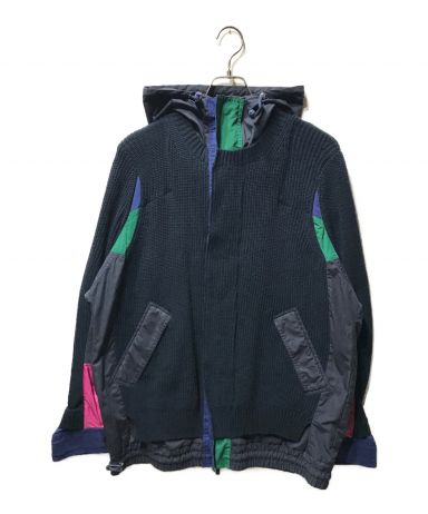 中古・古着通販】sacai (サカイ) 17SS 異素材切替 フーデット ニット