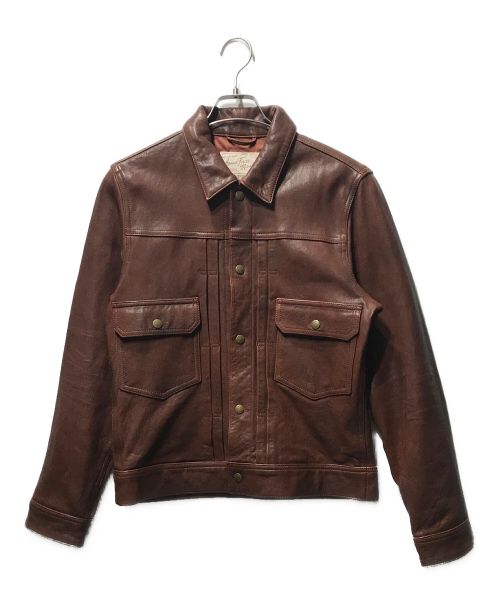 AVIREX（アヴィレックス）AVIREX (アヴィレックス) OLD TIMES LEATHER WORK JACKET オールドタイム シープ レザー ワーク ジャケット 6191055 ブラウン サイズ:Mの古着・服飾アイテム