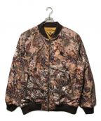 WHITE MOUNTAINEERINGホワイトマウンテ二アニング）の古着「20AW PRIMALOFT FALLEN LEAVES PRINTED REVERSIBLE MA-1 プリマロフト フォーリンリーブス プリント リバーシブル MA-1 中綿 ジャケット 落ち葉柄 WM2073218」｜ブラウン