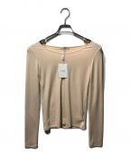 CLANEクラネ）の古着「DEEP NECK LADY TOPS　ディープネックレディトップス　151405-1162」｜ベージュ