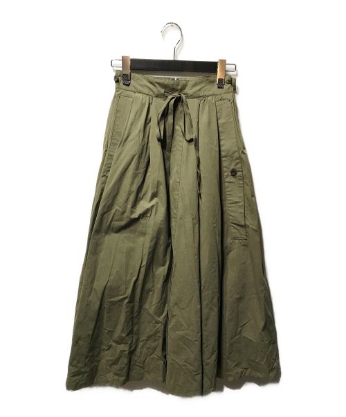 CLANE（クラネ）CLANE (クラネ) 2WAY MILITARY VOLUME SKIRT ミリタリースカート マキシ丈 フロントボタン ワイドパンツ グリーン サイズ:1の古着・服飾アイテム