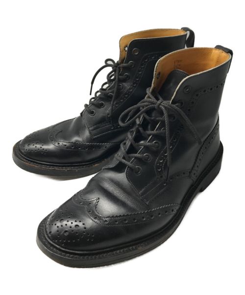 Tricker's（トリッカーズ）Tricker's (トリッカーズ) ウイングチップカントリーブーツ S634 ブラック サイズ:9.5の古着・服飾アイテム