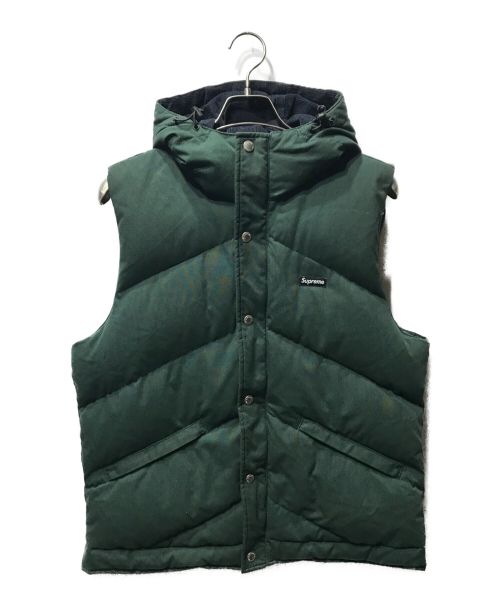 SUPREME（シュプリーム）SUPREME (シュプリーム) Hooded Down Vest 12Ｗ ナイロン ボア ジャケット  グリーン サイズ:Mの古着・服飾アイテム