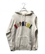 SUPREMEシュプリーム）の古着「Chenille Arc Logo Hooded プルオーバー ロゴ パーカー ホワイト」｜ホワイト