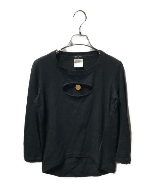 CHANEL（シャネル）CHANEL (シャネル) フロントオープンカットソー P30892K00464 ブラック サイズ:38の古着・服飾アイテム