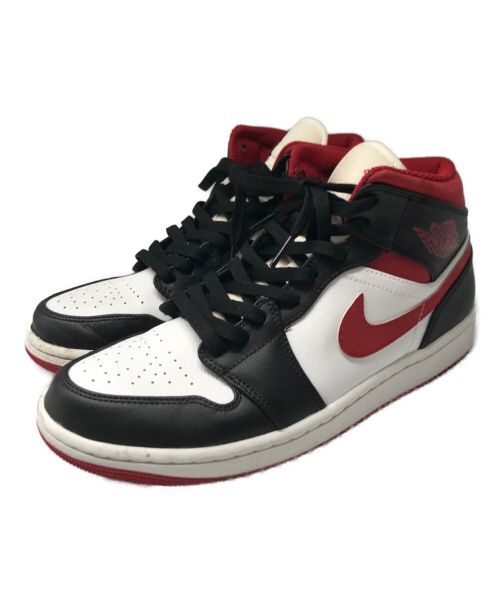 NIKE（ナイキ）NIKE (ナイキ) Air Jordan 1 Mid  Red Black 554724-122 ミッドカットスニーカー 8ホール ホワイト×レッド サイズ:27cmの古着・服飾アイテム