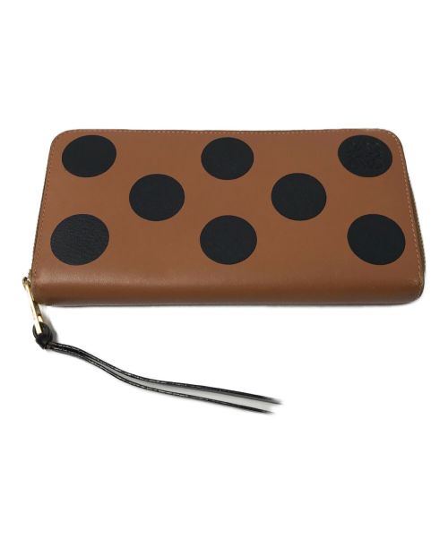 LOEWE（ロエベ）LOEWE (ロエベ) Zip-around polka-dot leather wallet ブラック×ブラウンの古着・服飾アイテム